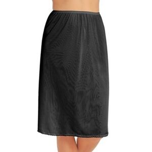Vanity Fair Long Black Slip‎ Midi Skirt Large
